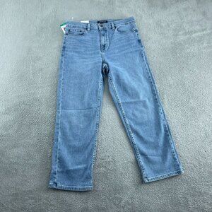 Calvin Klein Womens High Rise Straight Light Blue Jeans Size 12 Cotton NWT 4340